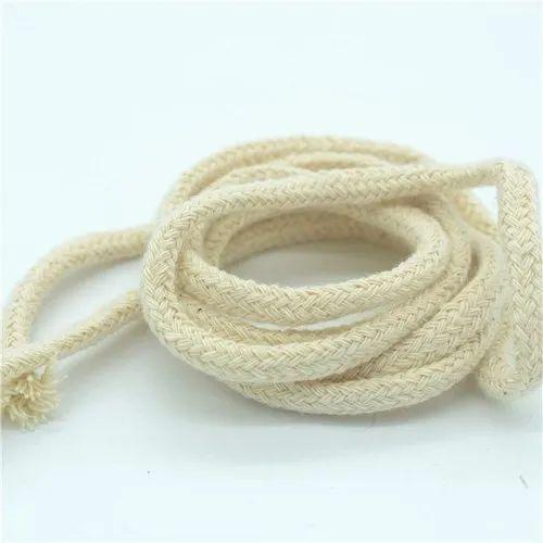 Coiled braided cotton draw cord